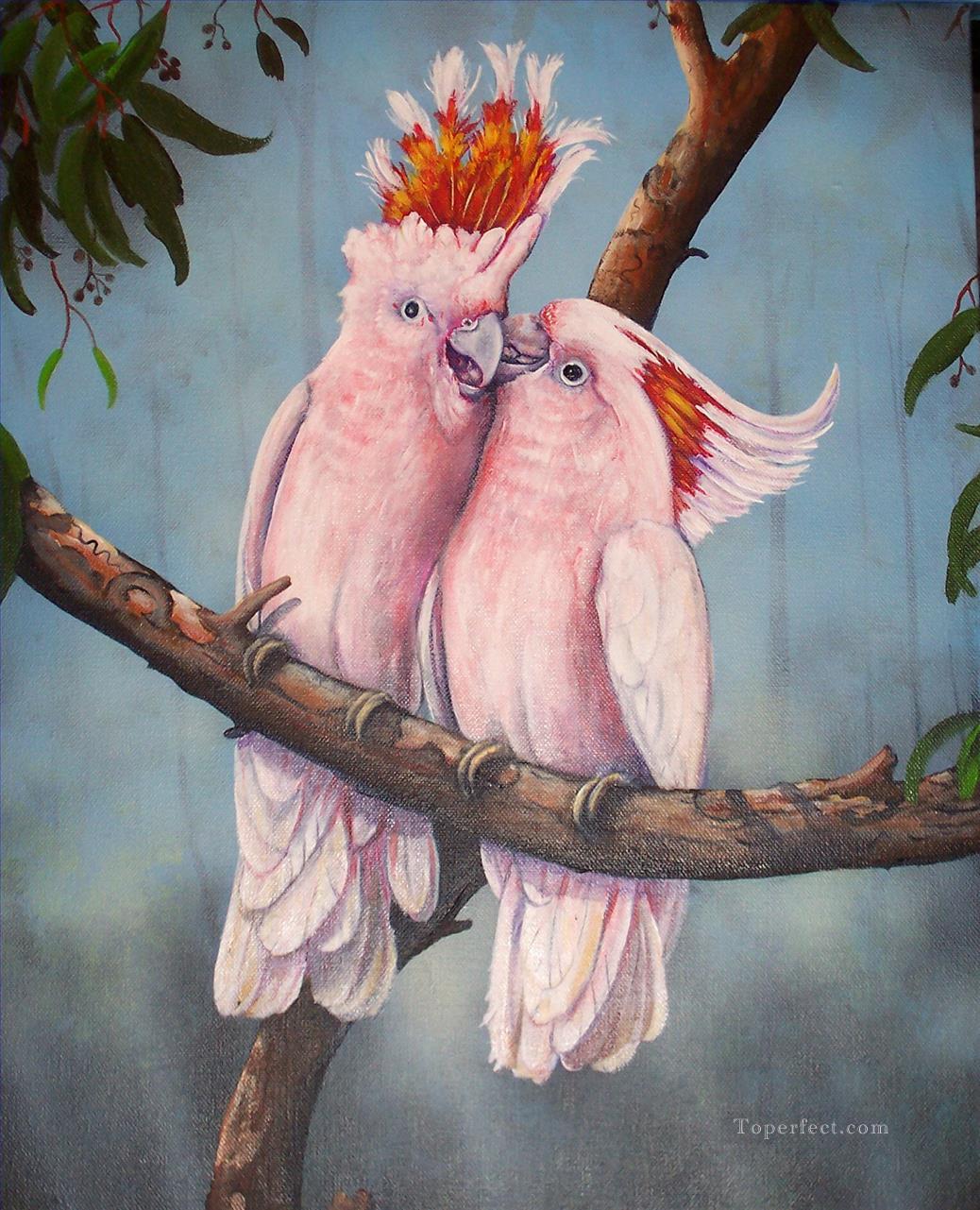 parrots lover birds Oil Paintings